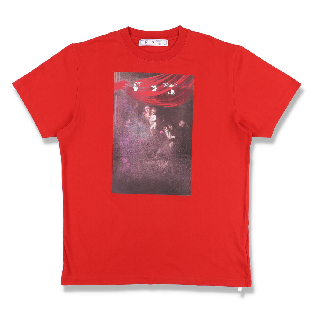 Off-White Red Sprayed Caravaggio Arrows T-Shirt