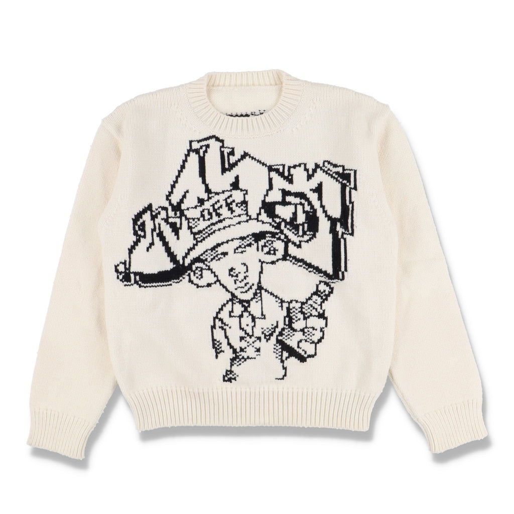 Off-White Ivory Graff Freest Chunky Knit Logo Sweater