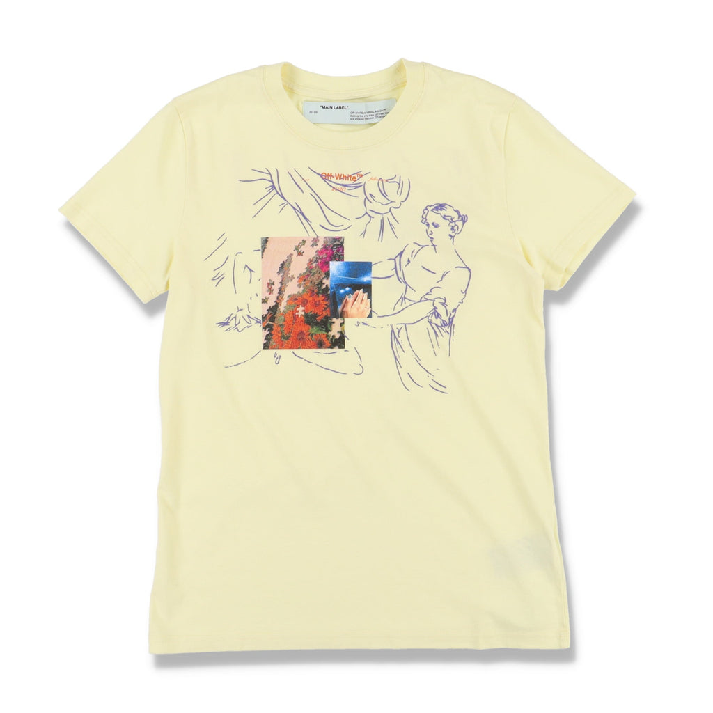Off-White Yellow Illustrated Print Woman T-Shirt