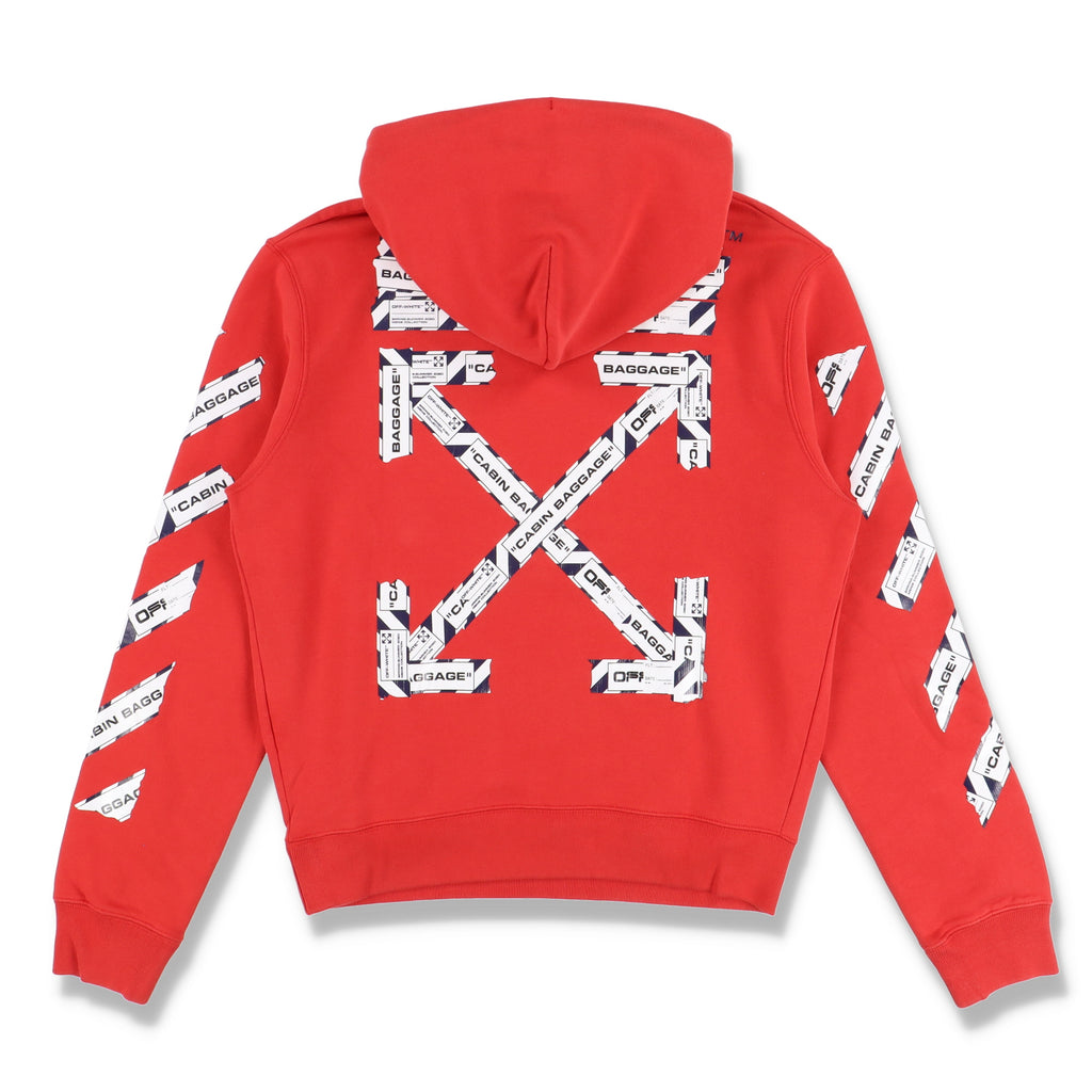 Off-White Red Baggage Tape Arrows Hoodie