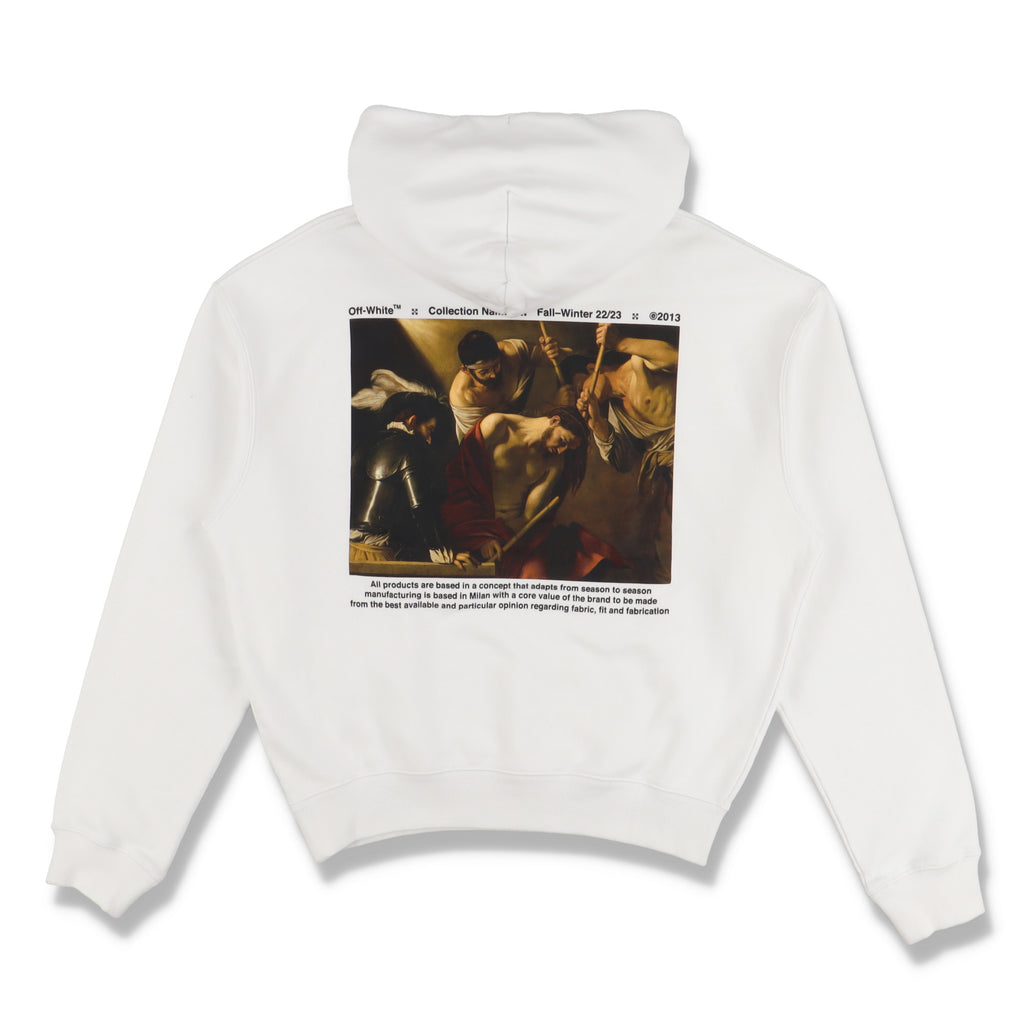 Off-White White Caravaggio Crowning Oversized Hoodie