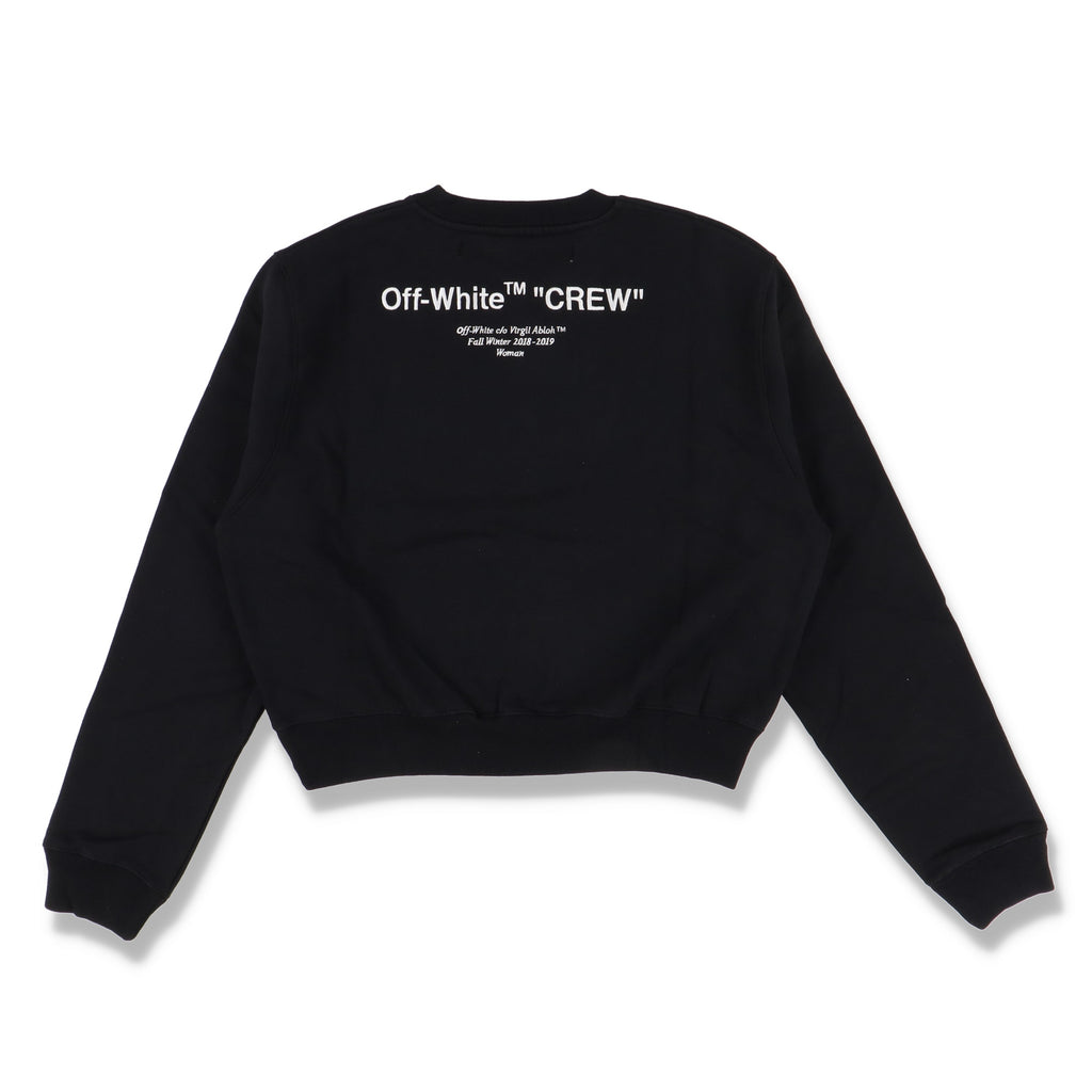 Off-White Black Quotes Crew Embroidered Logo Sweatshirt