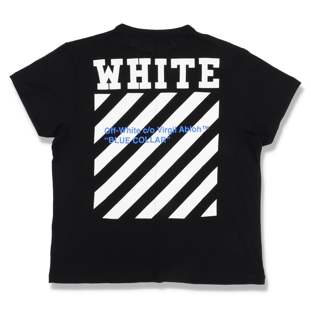 Off-White Black "Blue Collar" Diagonals Logo Oversized T-Shirt