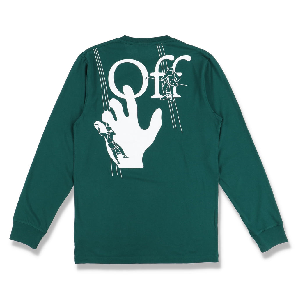 Off-White Green Hand Painters Logo Long Sleeve T-Shirt