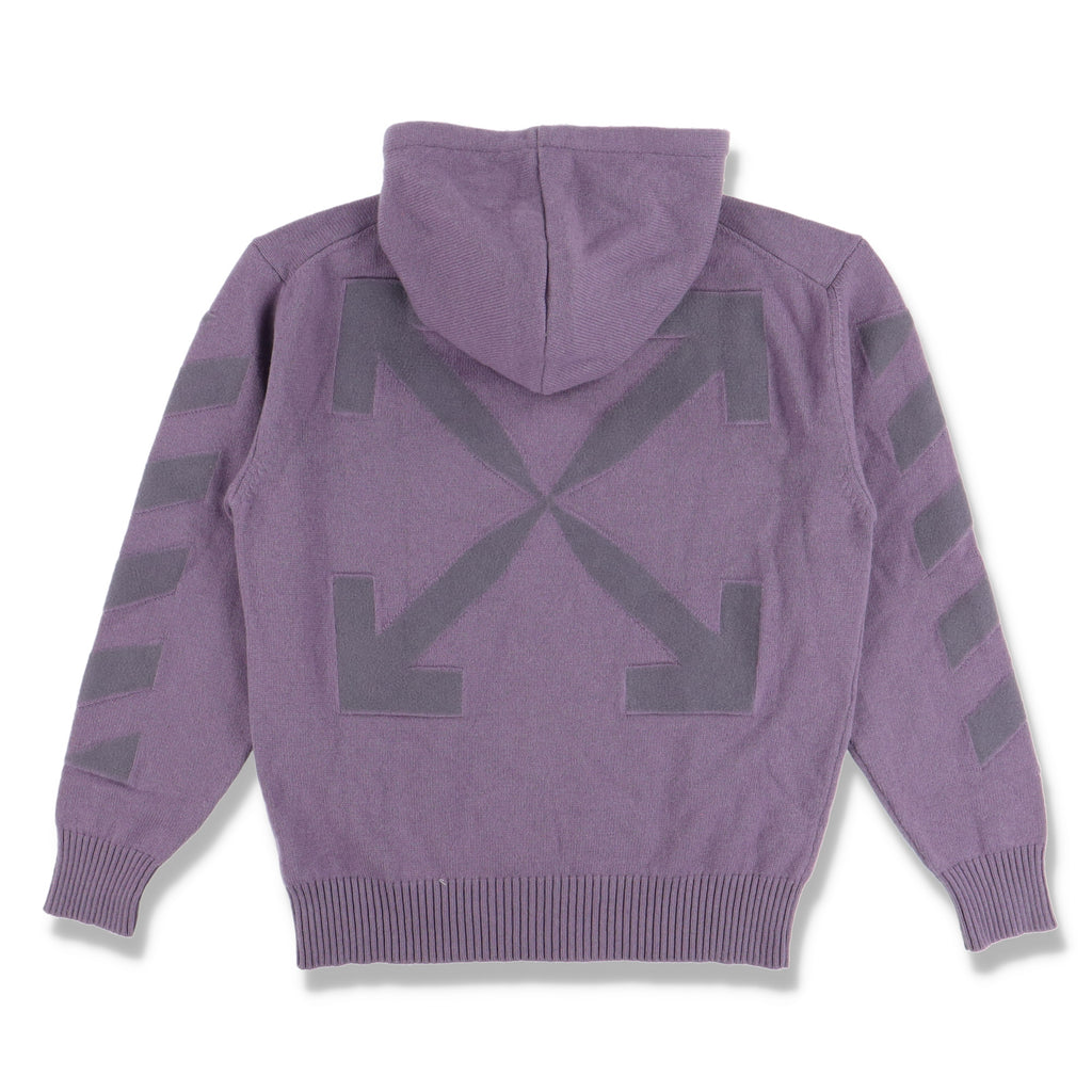 Off-White Purple Diagonal Arrows Cashmere Hoodie