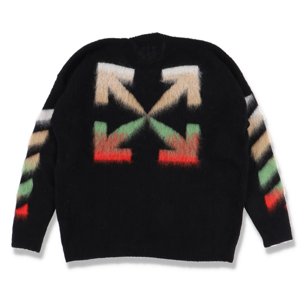 Off-White Black Brushed Arrows Diagonals Oversized Sweater