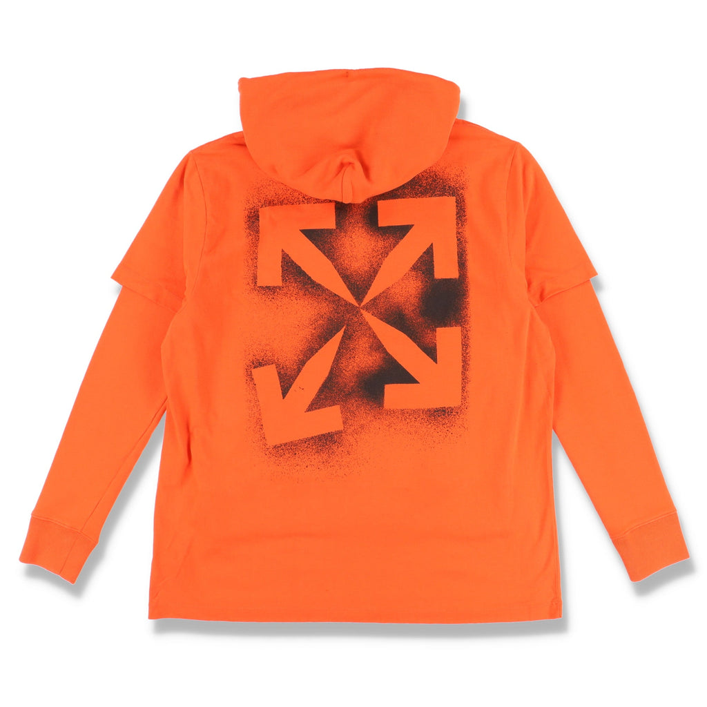 Off-White Orange Stencil Arrows Double Layered Hoodie
