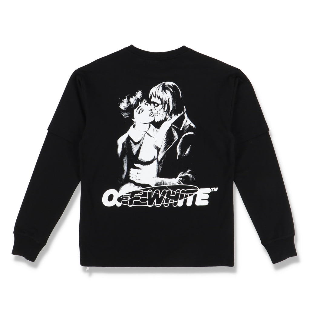 Off-White Black Kiss 21 Double Layer Long Sleeve T-Shirt