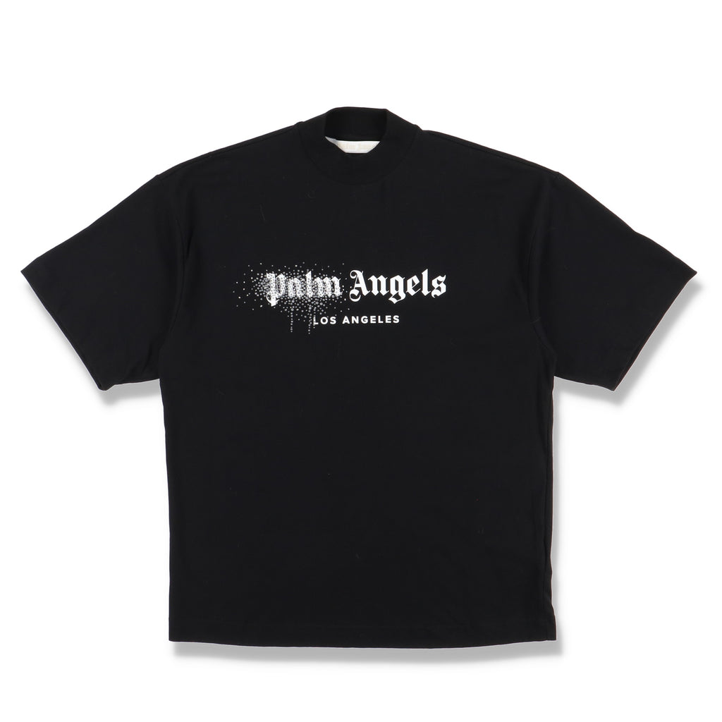 Palm Angels Black Rhinestone Logo Oversized T-Shirt