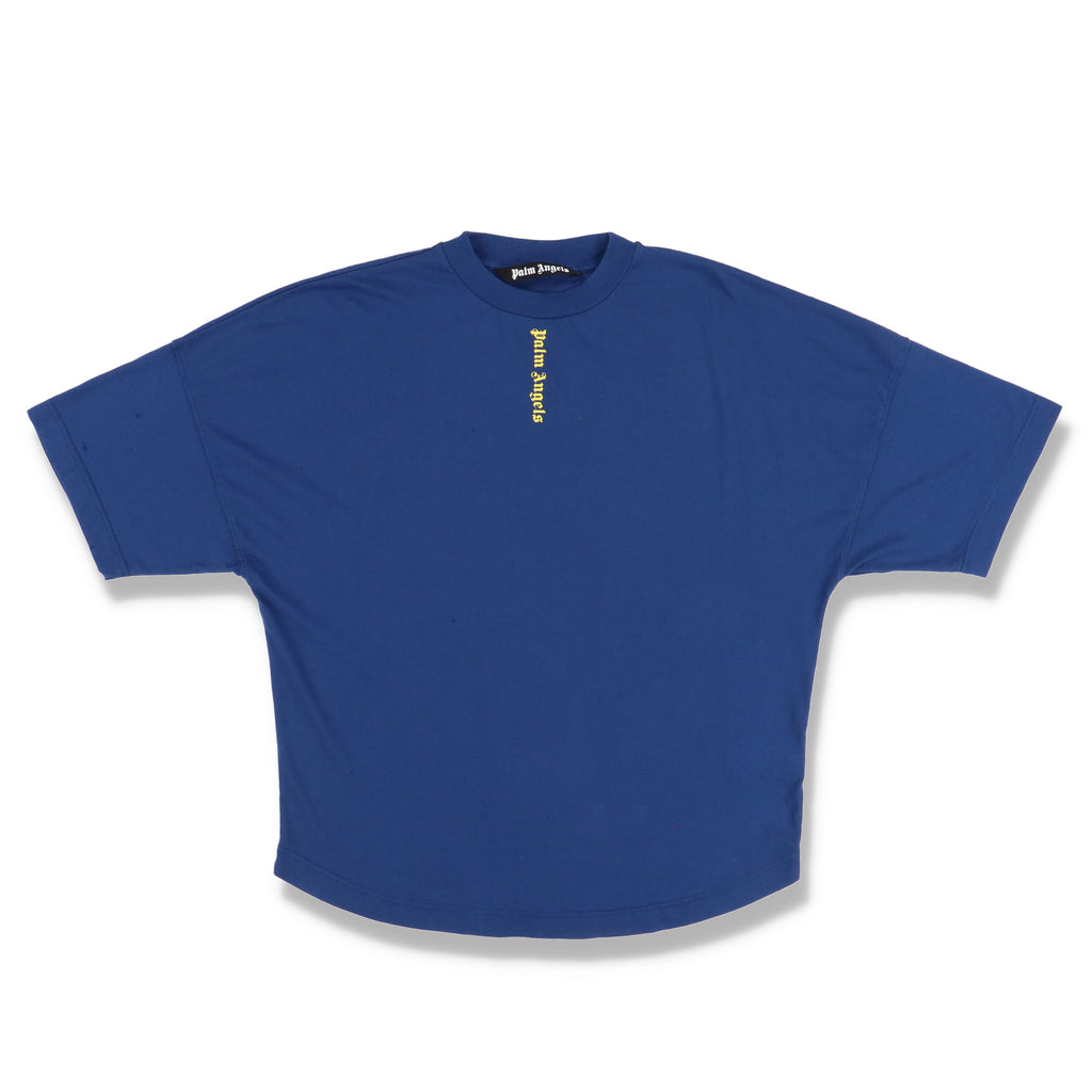 Palm Angels Blue Vertical Logo Oversized T-shirt