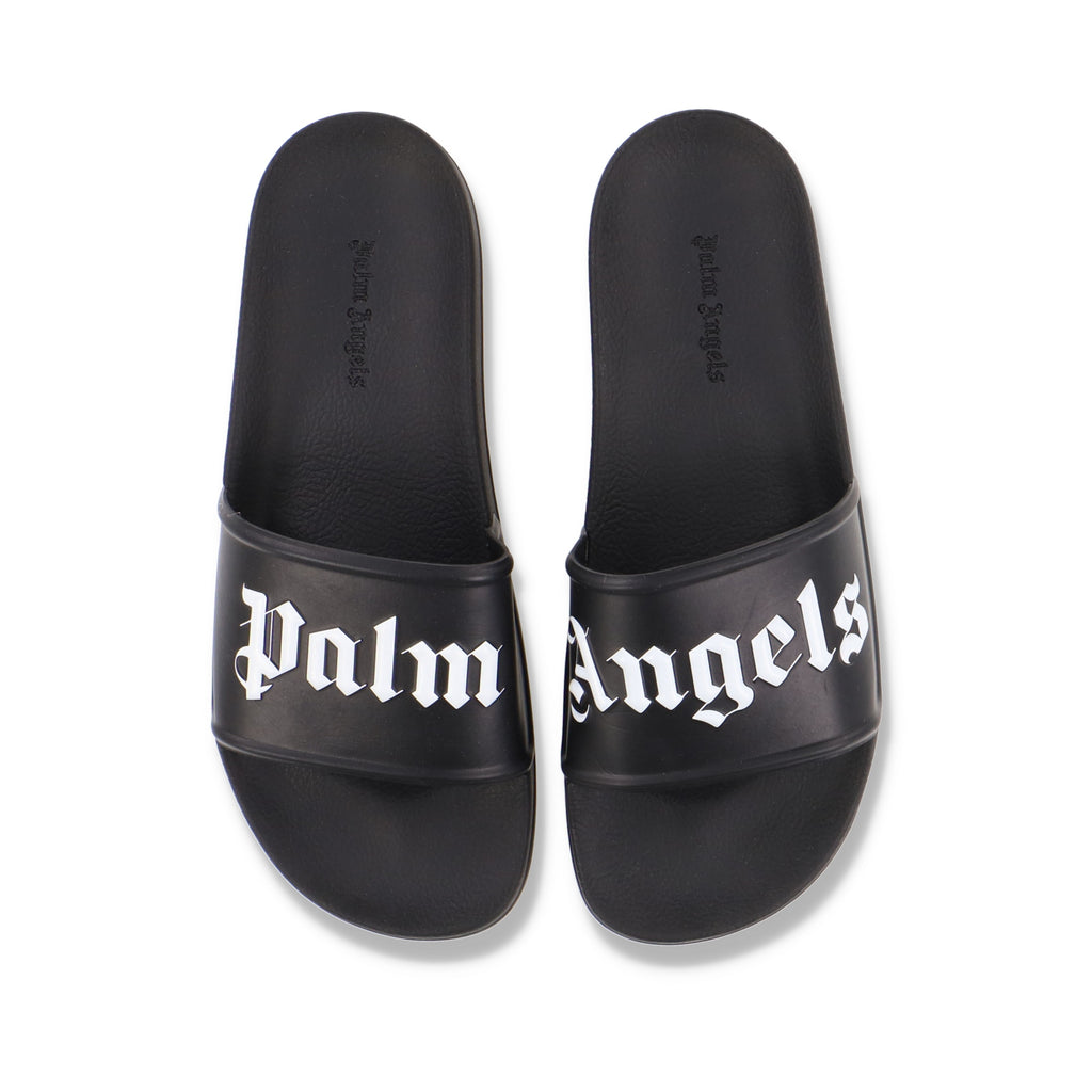 Palm Angels Black Logo Pool Slides