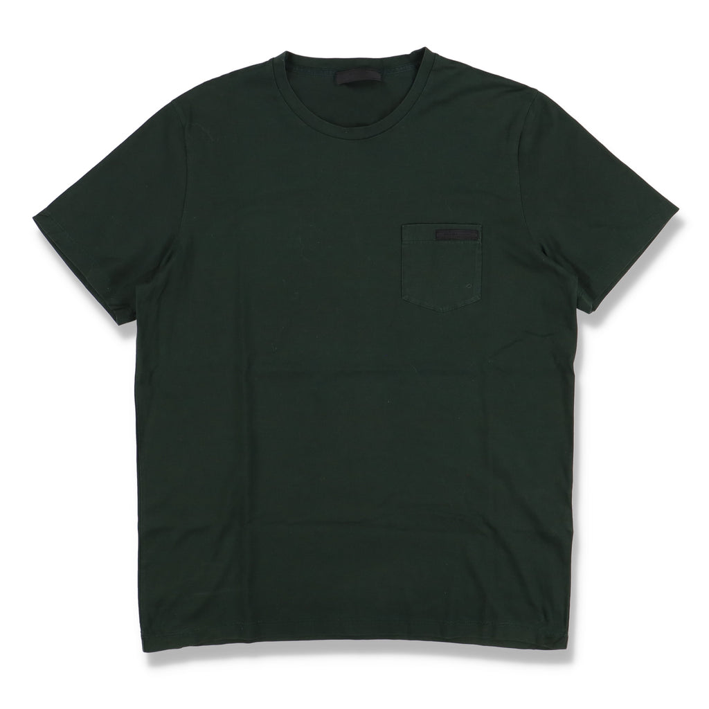 Prada Green Linea Rossa Logo Pocket T-shirt