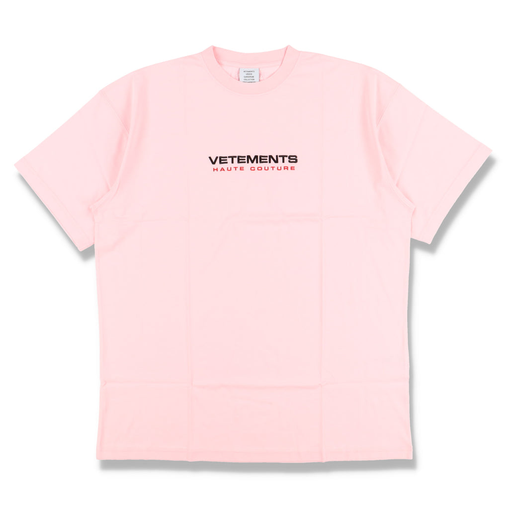 Vetements Pink Haute Couture Embroidered Logo T-Shirt
