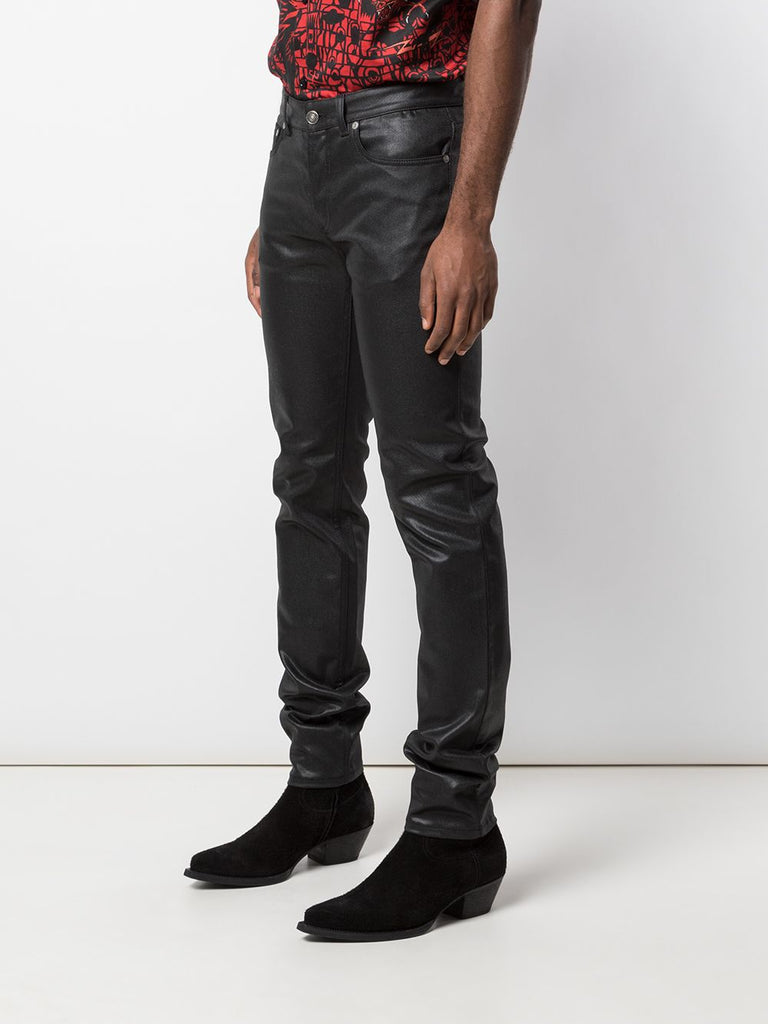 Black waxed hotsell skinny jeans