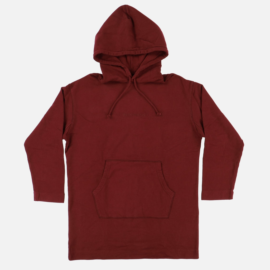 Acne Studios Burgundy Embossed Logo Hoodie