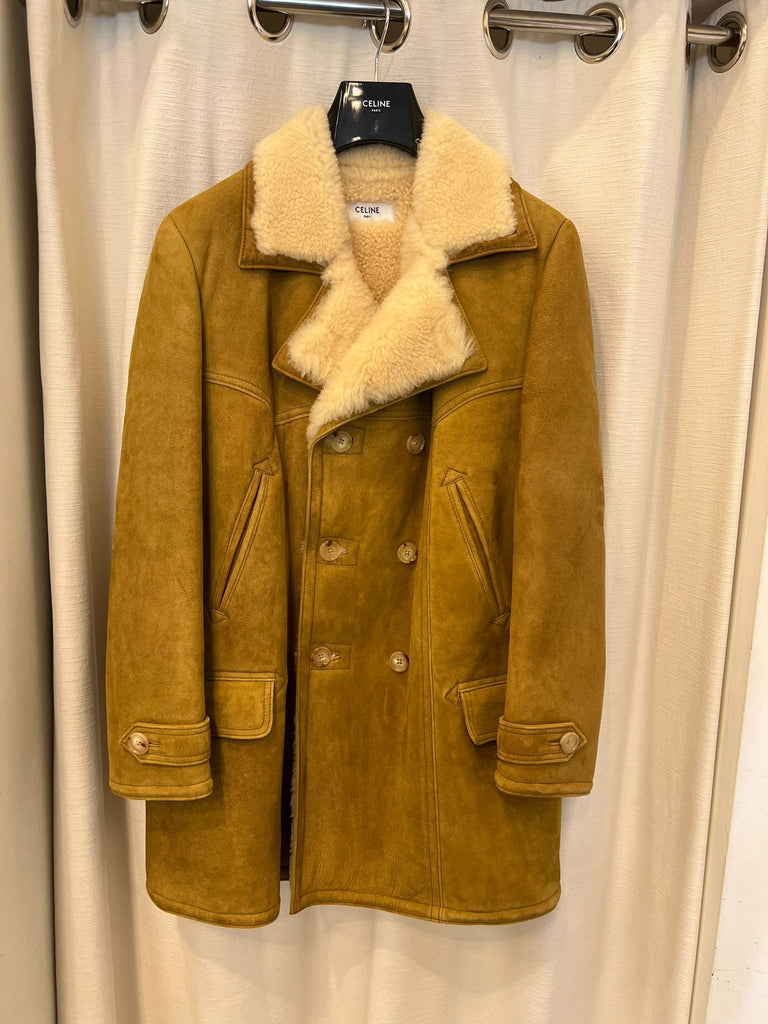 Celine Double Breasted Shearling Coat