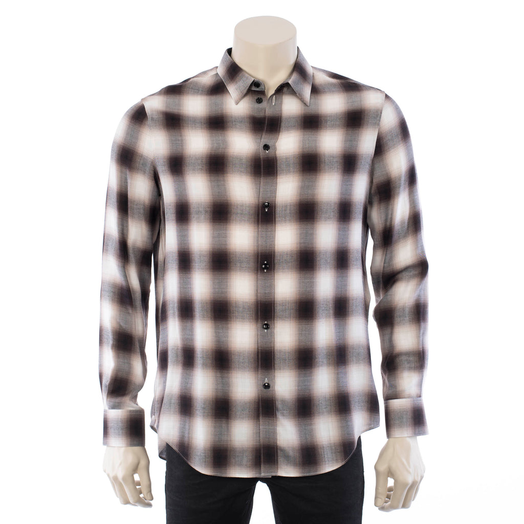 Celine Brown Shirt in Checkered Viscose