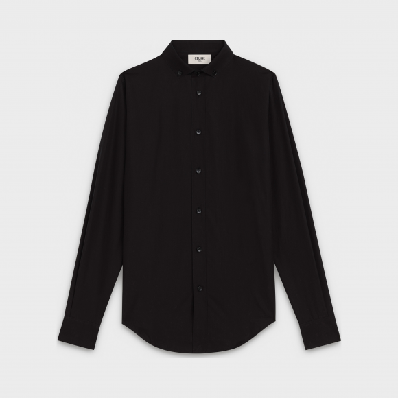 Celine Black Classic Shirt with Button Down Collar