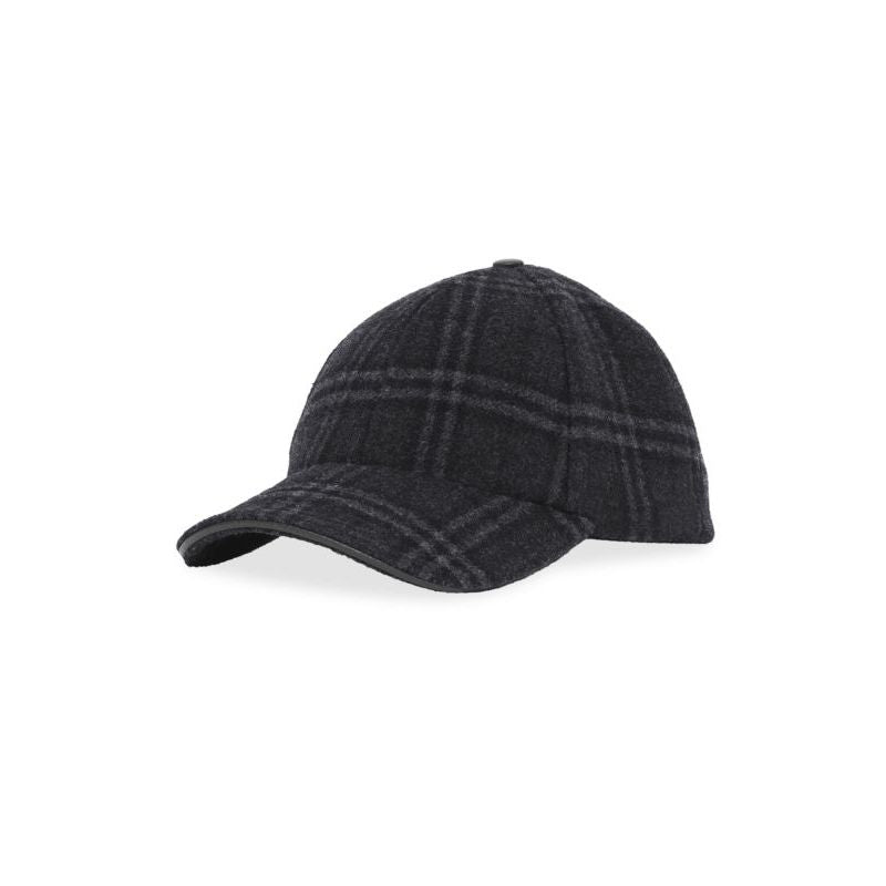 Burberry Grey Wool and Cashmere Check Baseball Cap
