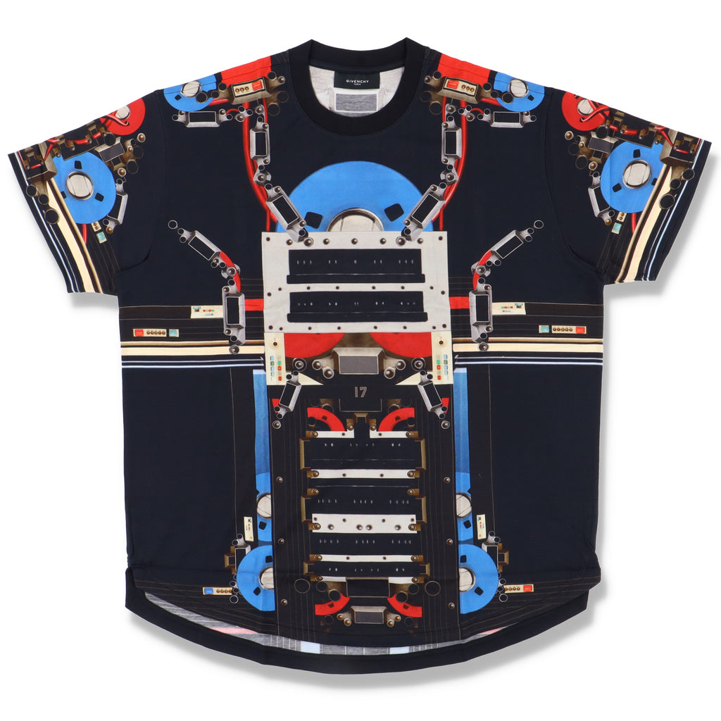 Givenchy Black Robot Print Oversized Runway T-Shirt