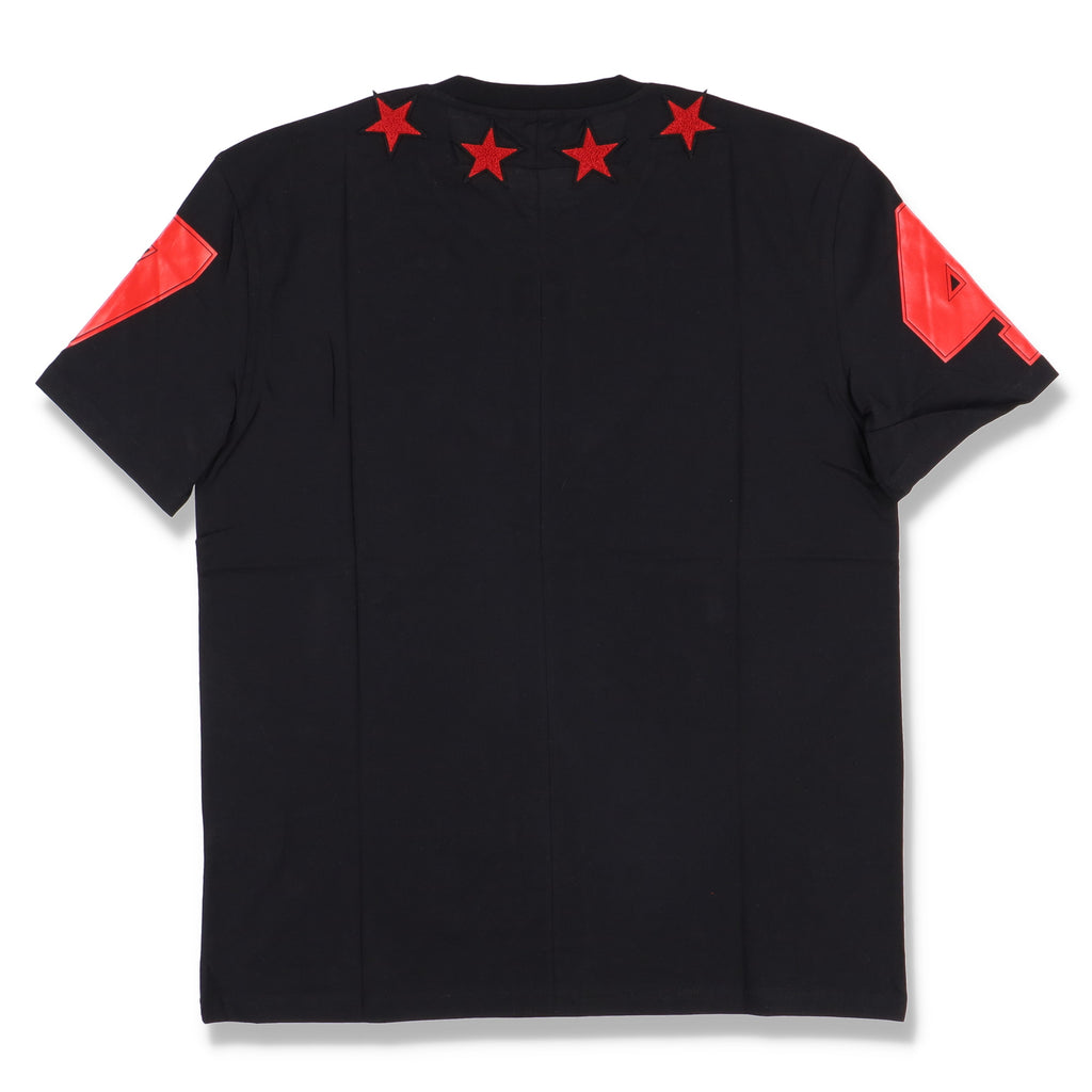 Givenchy Black and Red Felt 5 Stars T Shirt Balewink