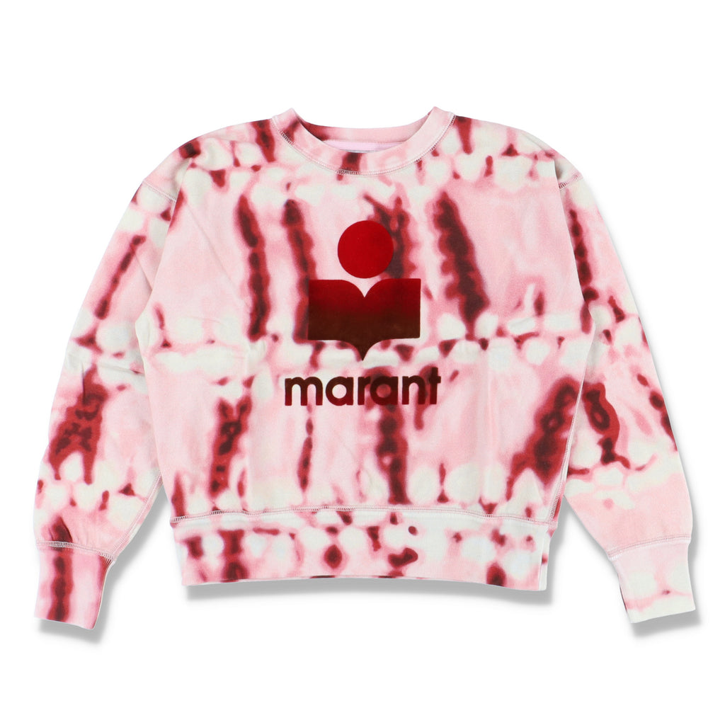 Isabel Marant Red Mobyli Tie Dye Velvet Logo Sweatshirt
