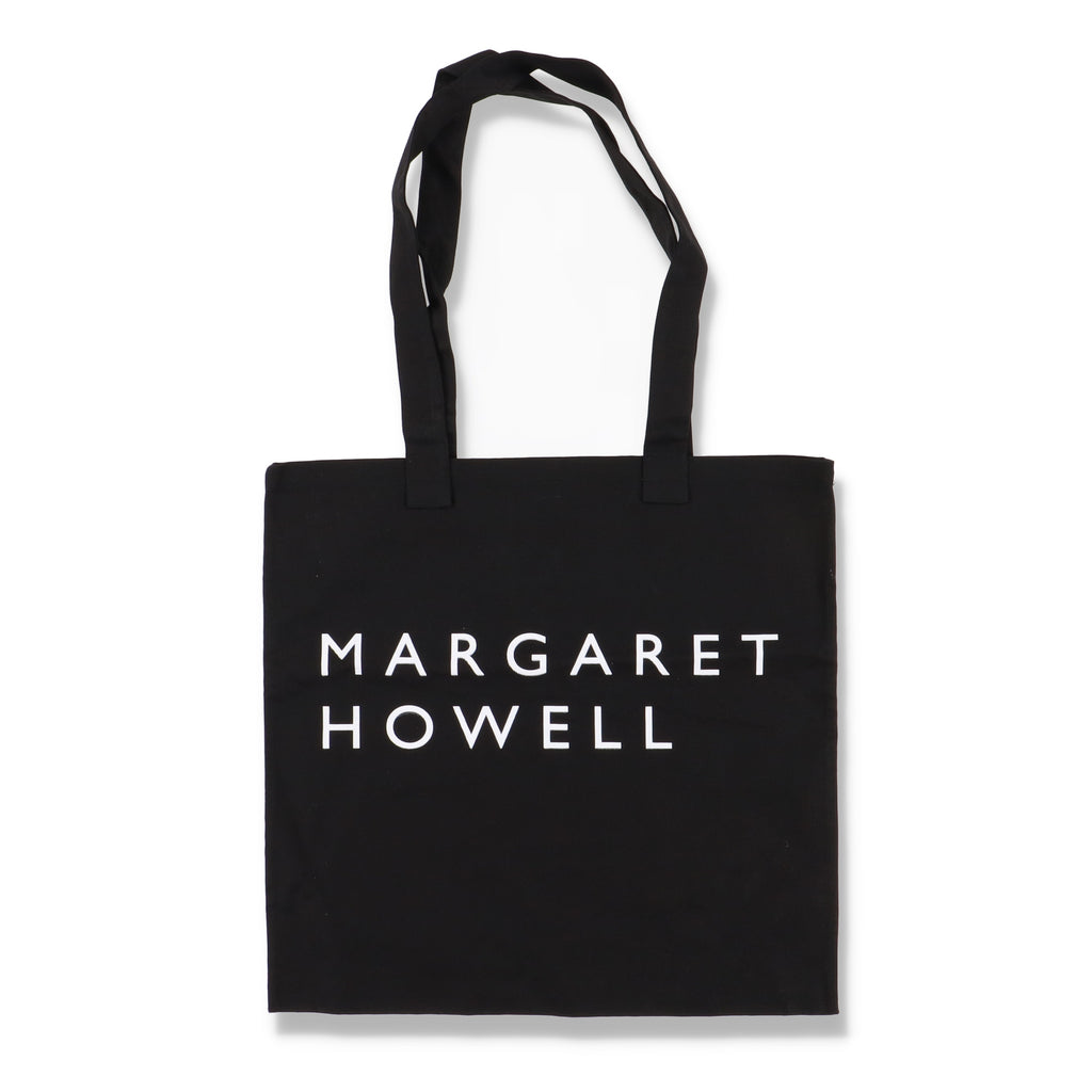 Margaret Howell MHL Black Drill Cotton Logo Tote Bag