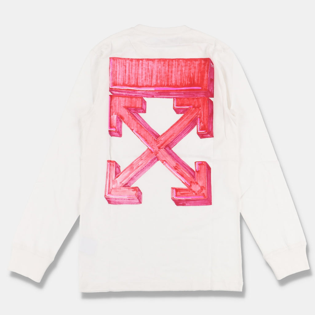 Off-White Pink Marker Arrows Long Sleeve T-Shirt