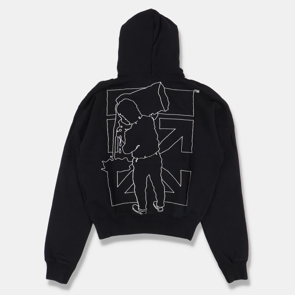 Off-White Black Embroidered Barrel Worker Arrows Hoodie