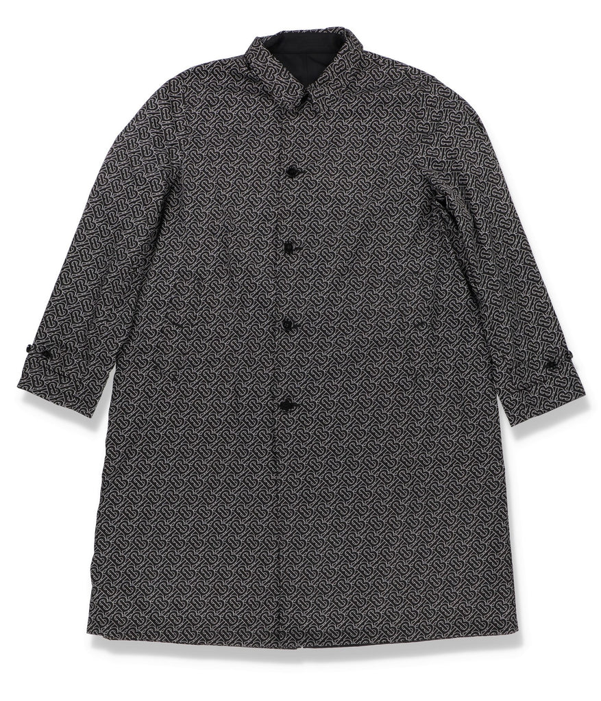 Burberry Black TB Monogram Logo Reversible Coat