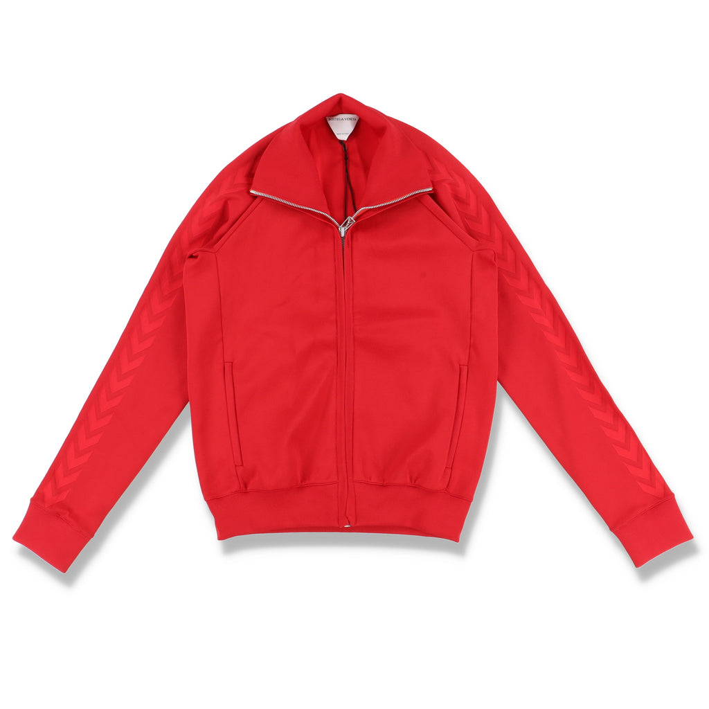 Bottega Veneta Red Chevron-Trimmed Track Jacket