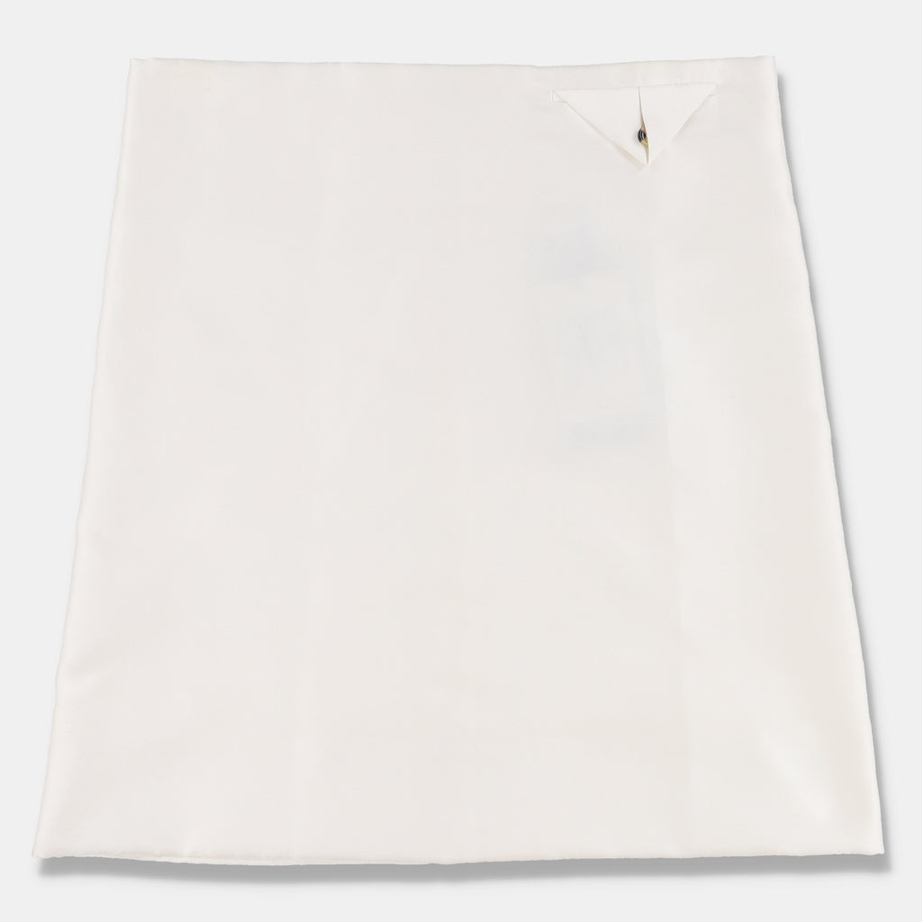 Bottega Veneta White Silk Satin A-line Skirt