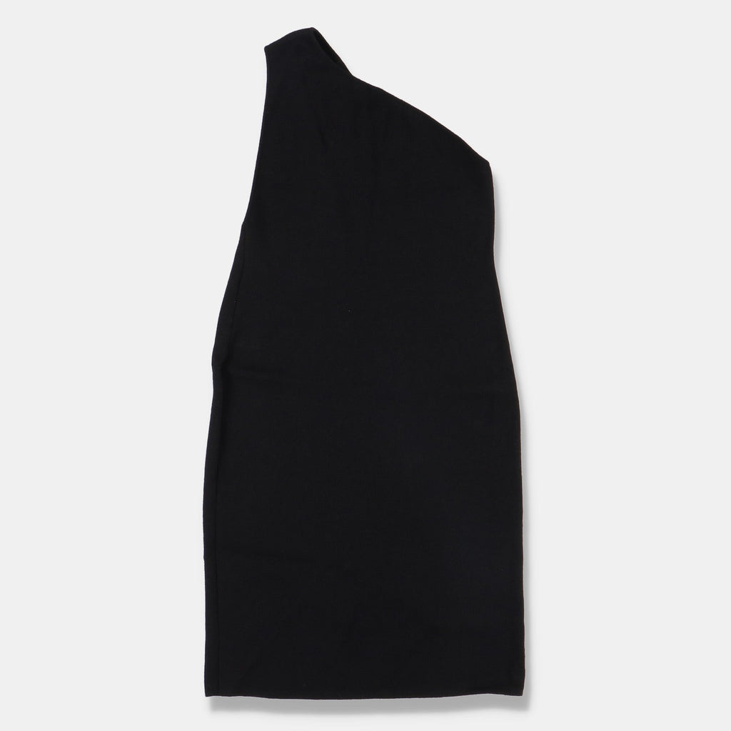 Bottega Veneta Black Runway One-Shoulder Viscose Midi Dress