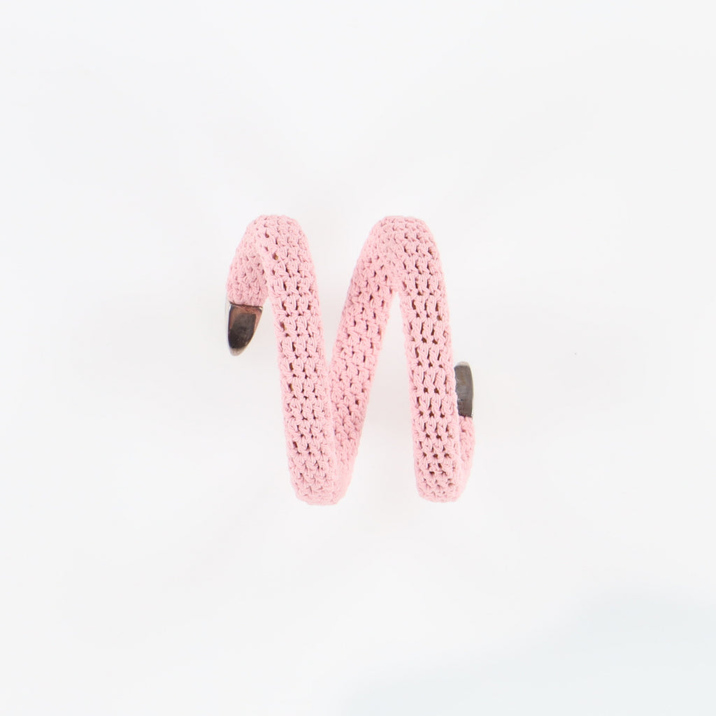 Bottega Veneta Pink Crochet Spiral Cuff Bracelet