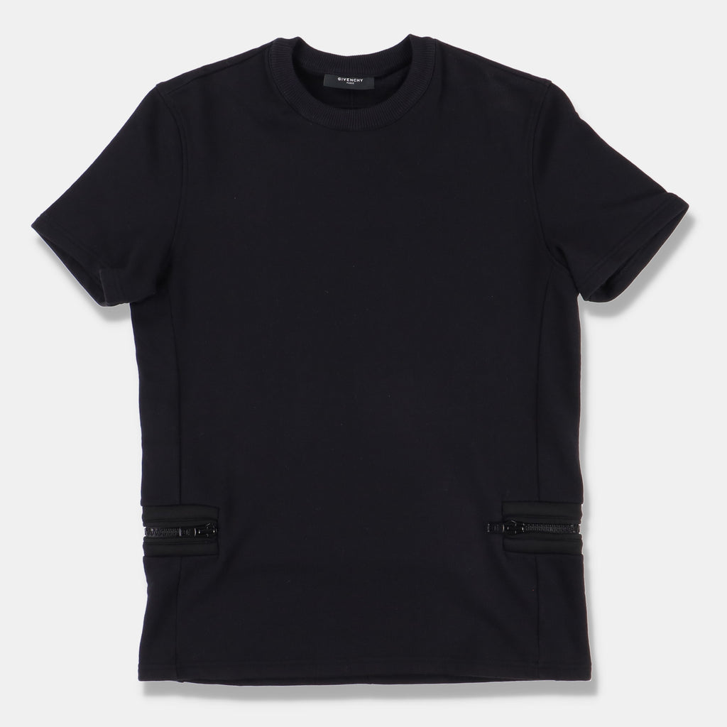 Givenchy Black Heavy Jersey Zipped T-Shirt