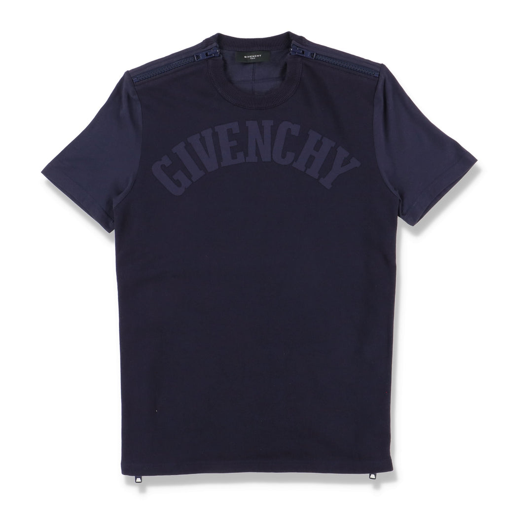 Givenchy 1 of 1 Blue Arch Logo Zipped T-Shirt