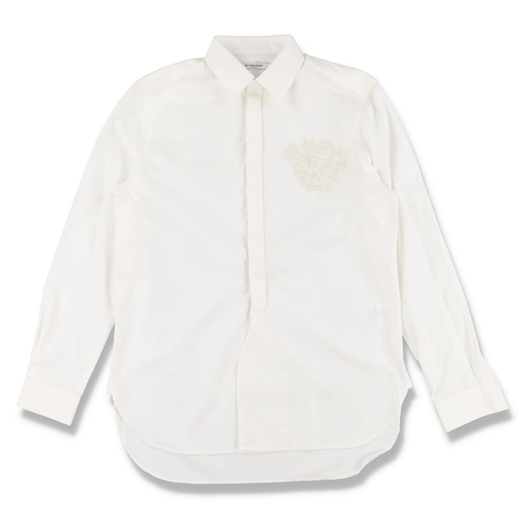 Givenchy White Strass Rose Shirt