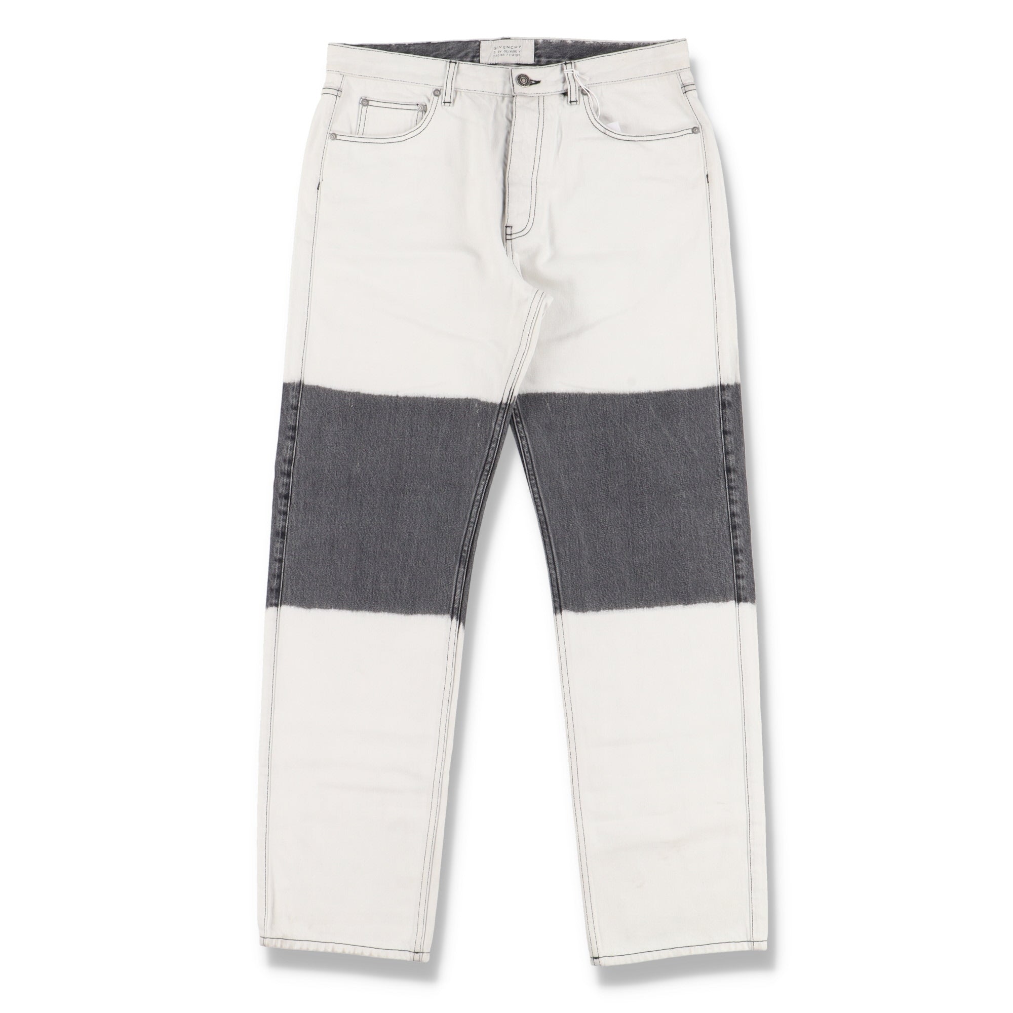 Givenchy White And Grey Bleach Dip Dye Straight Fit Jeans – Balewink