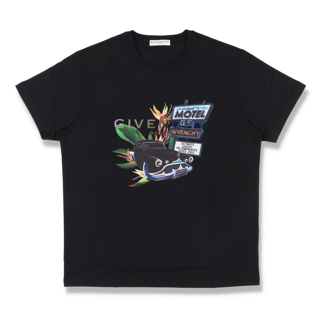 Givenchy Black Metallic Motel Logo T-Shirt