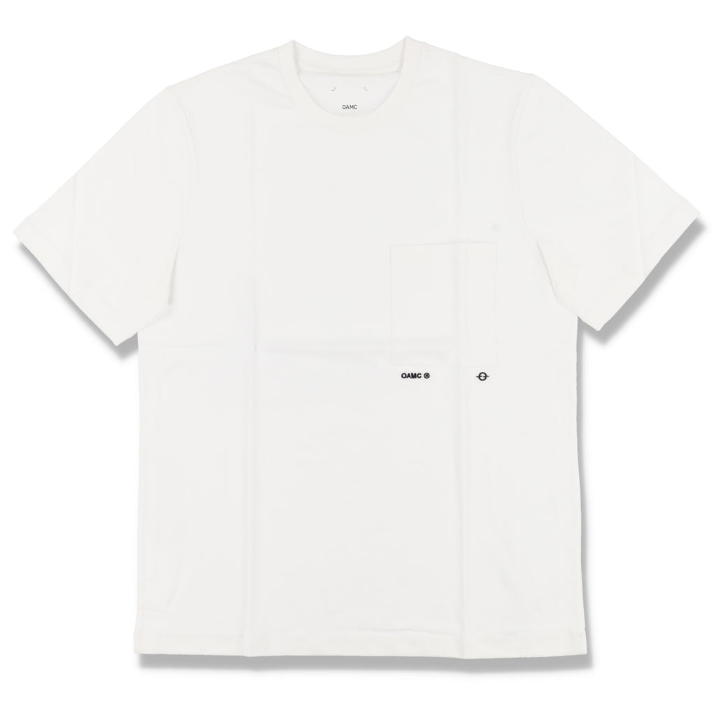 Oamc White Embroidered Logo Pocket T-Shirt