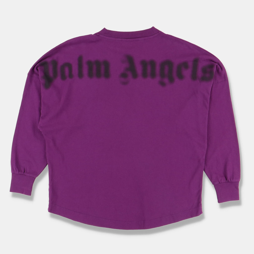 Palm Angels Purple Blurry logo Long Sleeve T-Shirt