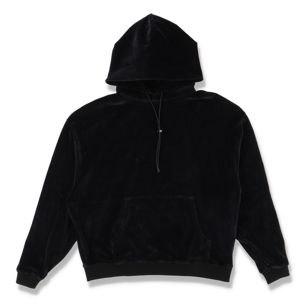 Represent Clo. Black Velour Velvet Blank Oversized Hoodie