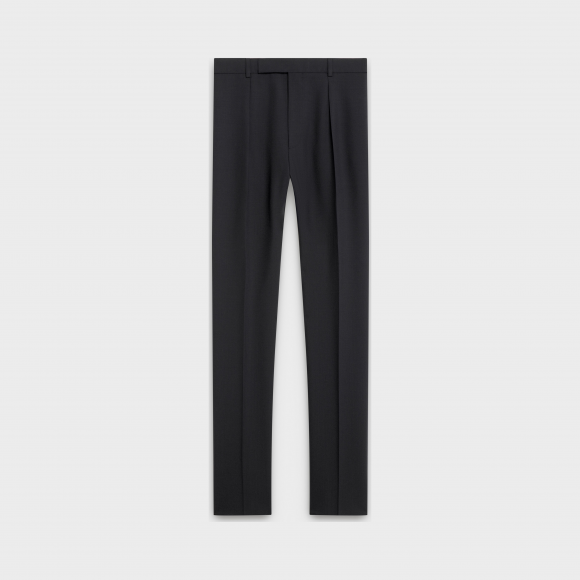 Celine Black Classic Trousers in Wool and Mohair Blend